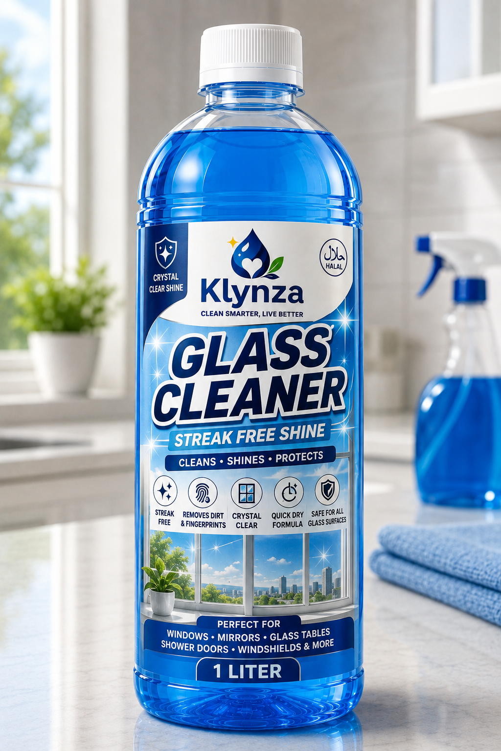 Klynza Glass Cleaner 500ml – Streak-Free Window & Mirror Cleaner