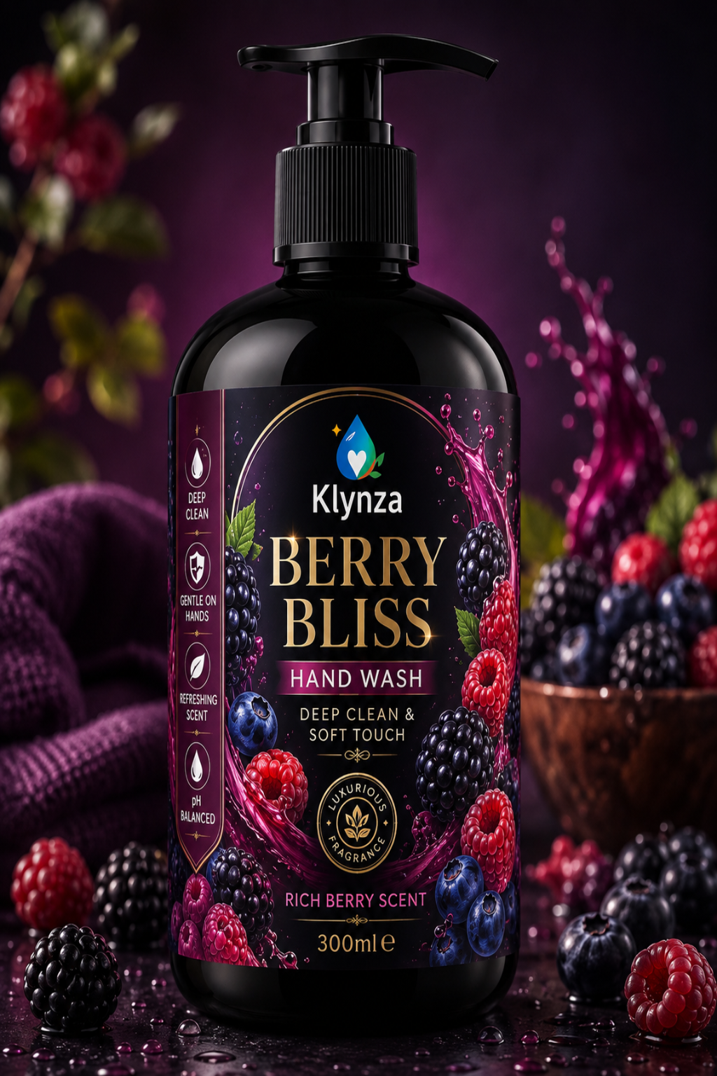 Klynza Hand Wash – Berry Bliss (300ml)