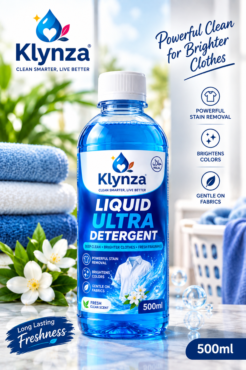 Klynza Liquid Ultra Detergent 500ml – Deep Clean Laundry Liquid