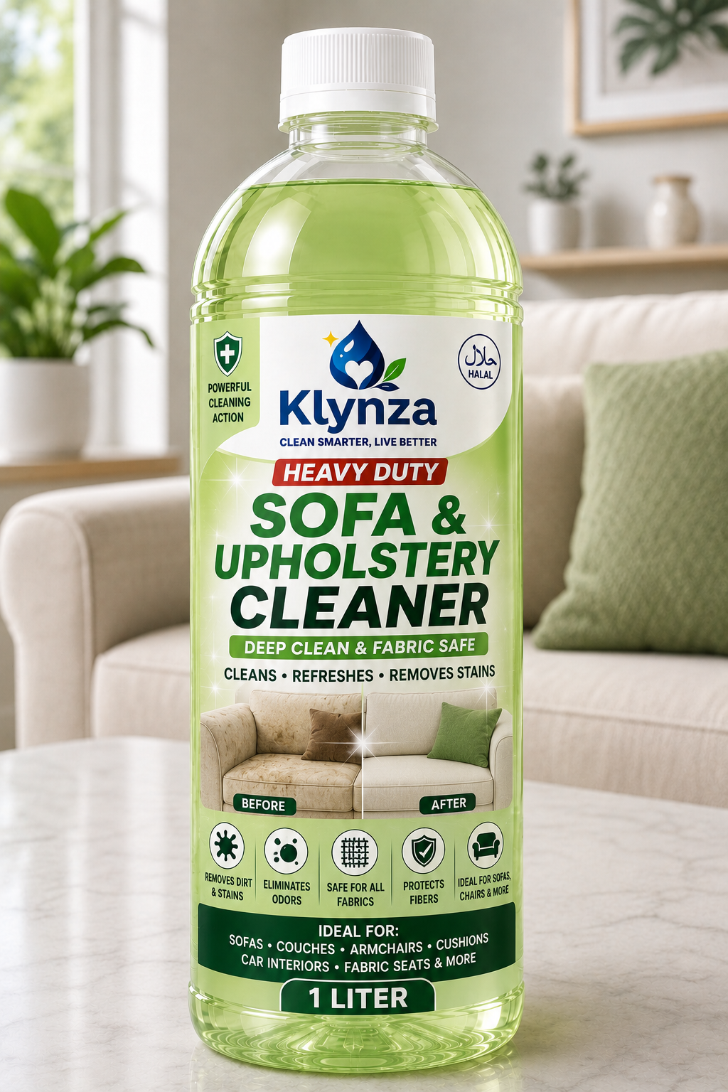 Klynza Sofa & Upholstery Cleaner 1 Litre – Fabric Stain & Odor Remover