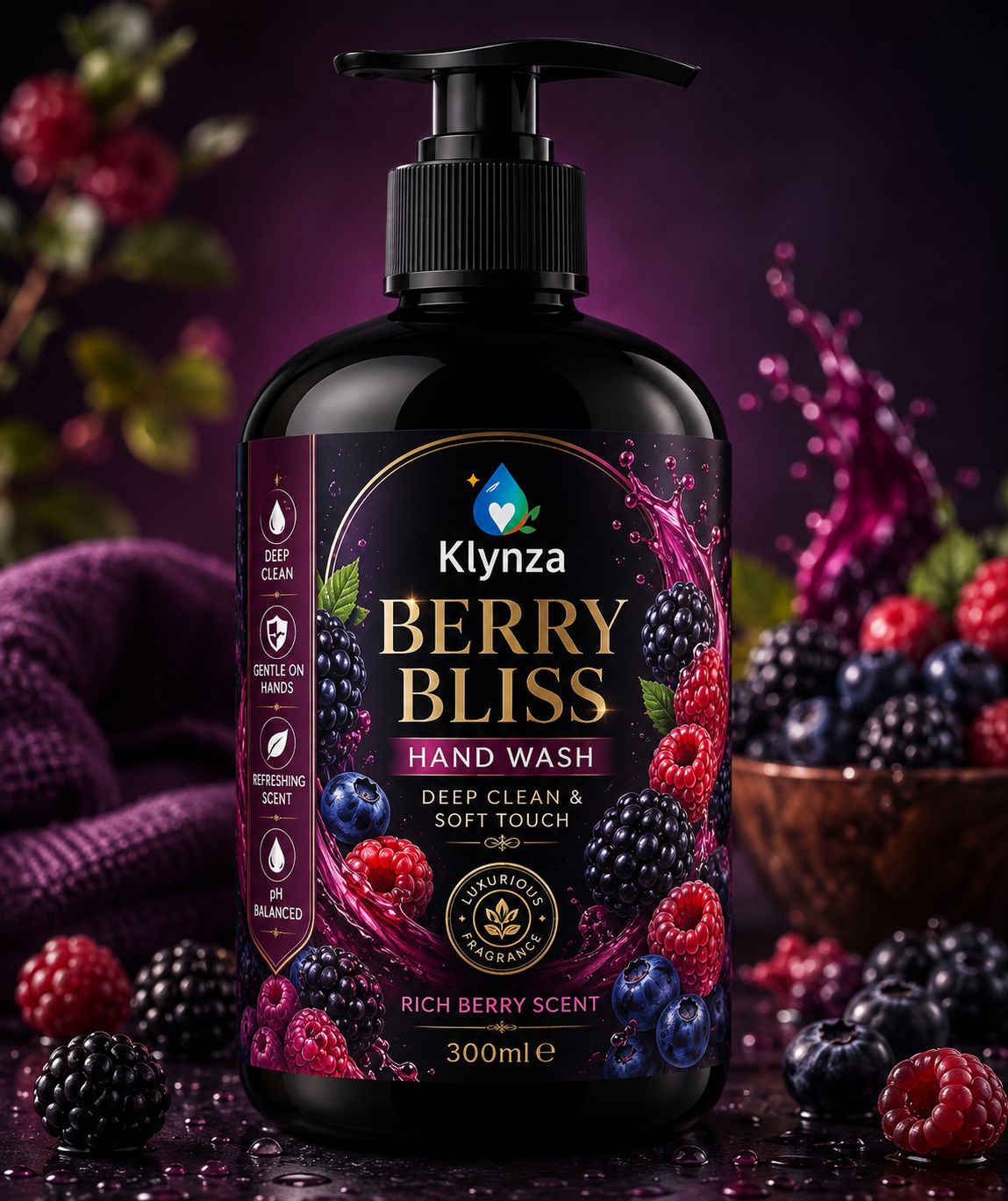 Klynza Hand Wash – Berry Bliss (300ml)